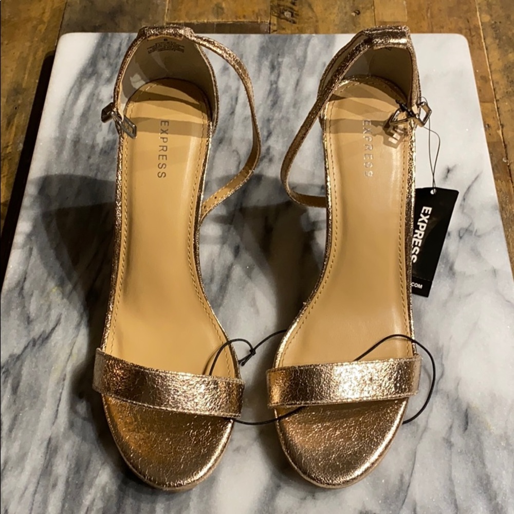 Rose Gold Ankle Strap Heel from Express - Picture 1 of 8